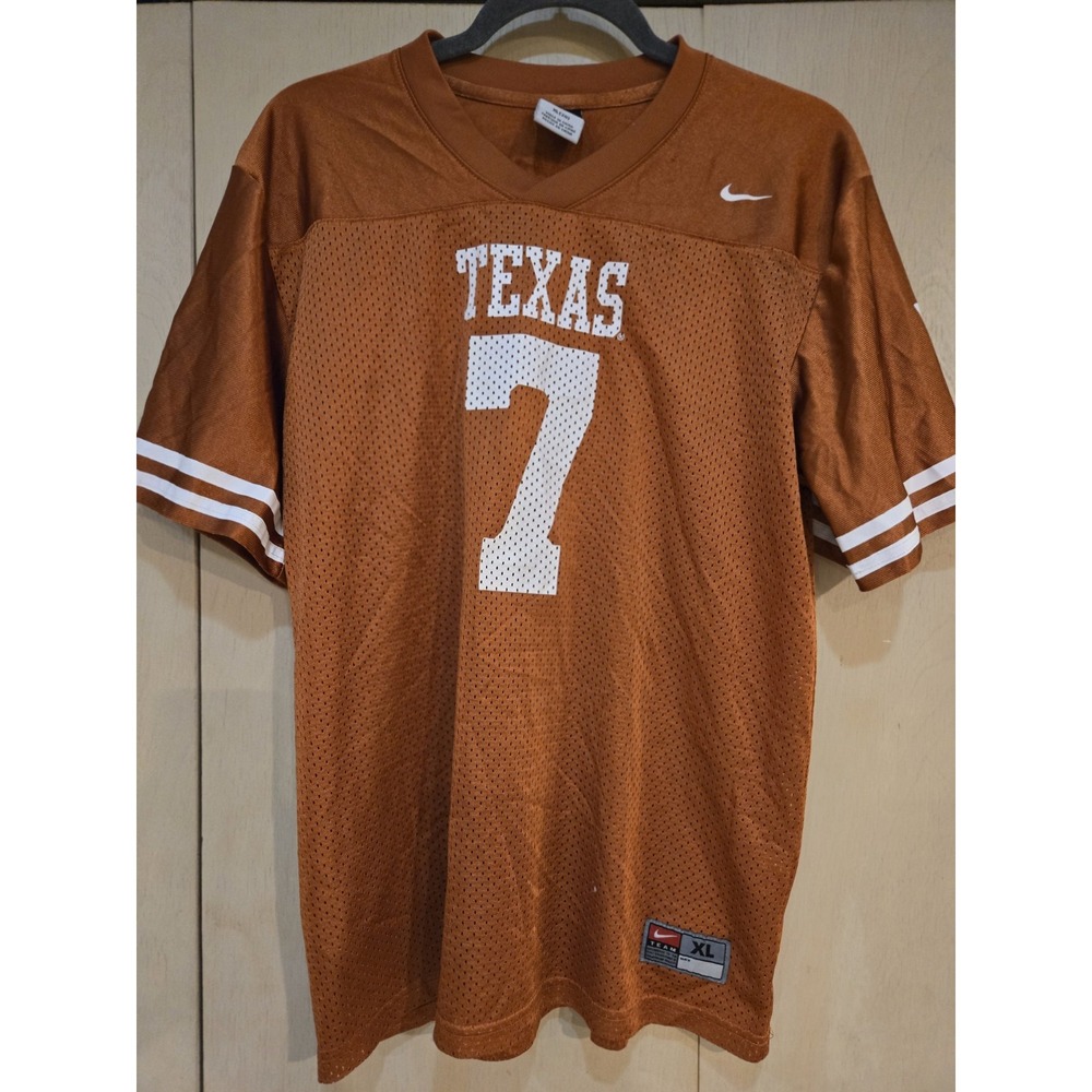 Texas Longhorns #7 Nike Football Burnt Orange Jersey Kids Size XL
